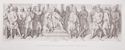 Harold og hans ledsagere bragte som fanger Guy af Ponthieu og hans normanniske riddere fra 