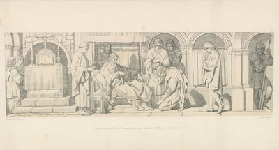 Harold, vendt tilbage fra Normandiet, præsenterer sig for Edvard Bekenderen af Daniel Maclise