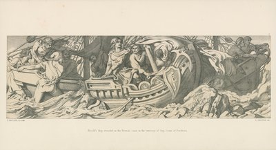 Harolds skib strandede på den normanniske kyst i Guy, greve af Ponthieu, territorium af Daniel Maclise