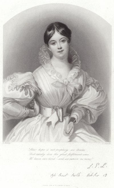 Portræt af Letitia Elizabeth Landon af Daniel Maclise