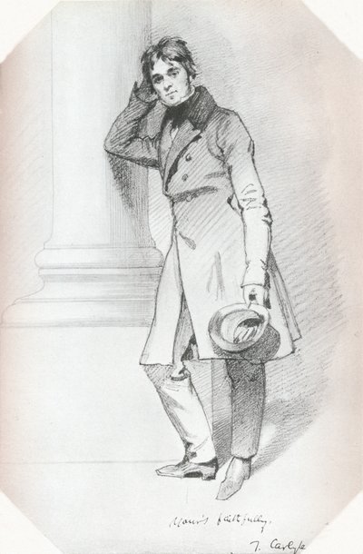 Portræt af Thomas Carlyle, historiker og filosof, c1830 af Daniel Maclise