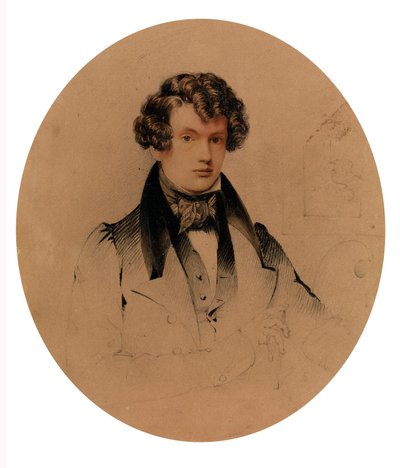 Selvportræt (frontispice til O’Driscolls »A Memoir of Daniel Maclise R.A.«, 1871) af Daniel Maclise