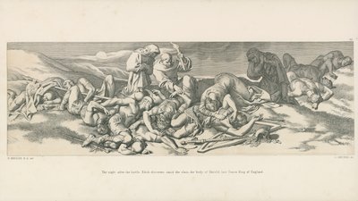 Natten efter slaget; Edith opdager blandt de dræbte Harolds lig, den sidste saksiske konge af England af Daniel Maclise