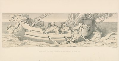Tostig, besejret i sit forsøg mod Harold, flyver i sin kabys fra den engelske kyst af Daniel Maclise