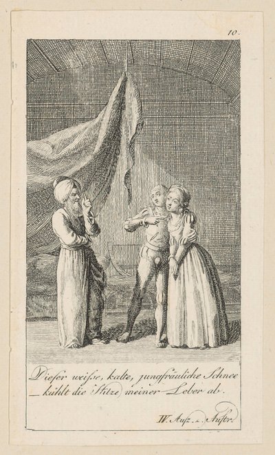 Blad 10 til Shakespeares "Stormen" af Daniel Nikolaus Chodowiecki