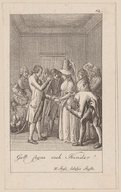 Blad 12 til August von Kotzebues Indianerne i England af Daniel Nikolaus Chodowiecki