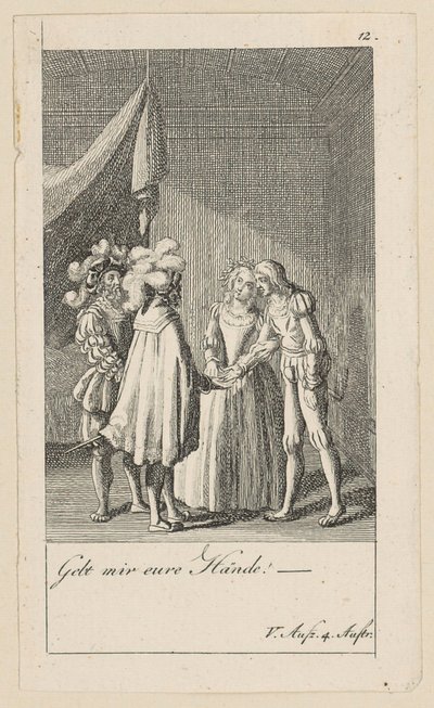 Blad 12 til Shakespeares "Stormen" af Daniel Nikolaus Chodowiecki