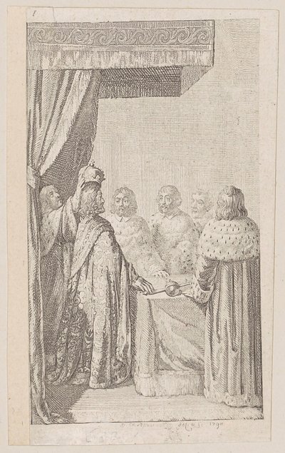 Blad 1 til "Preussisk-brandenburgsk statshistorie", anden del af Daniel Nikolaus Chodowiecki