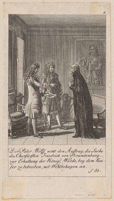 Blad 4 i serien "Brandenburgs historie" af Daniel Nikolaus Chodowiecki