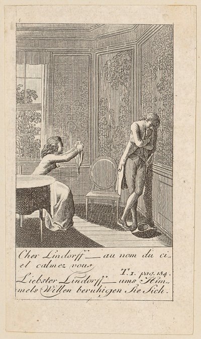Tavle 4 til "Karoline von Lichtfield" af Daniel Nikolaus Chodowiecki