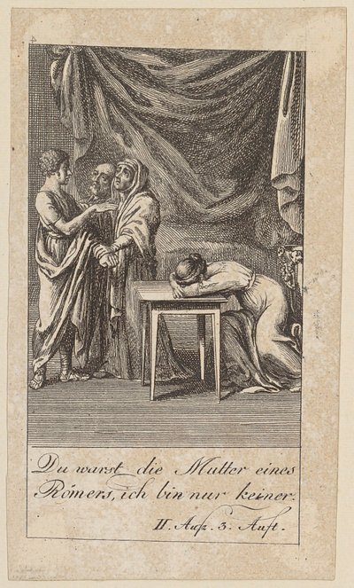 Blad 4 til Shakespeares "Coriolanus" af Daniel Nikolaus Chodowiecki