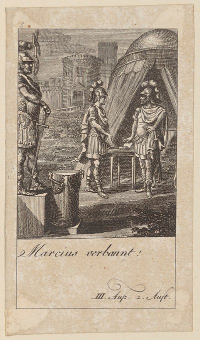Blad 5 til Shakespeares "Coriolanus" af Daniel Nikolaus Chodowiecki