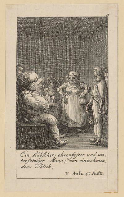 Blad 5 til Shakespeares "Kong Henrik den Fjerde" af Daniel Nikolaus Chodowiecki