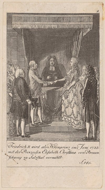Blad 9 i serien „Brandenburgs historie“ af Daniel Nikolaus Chodowiecki