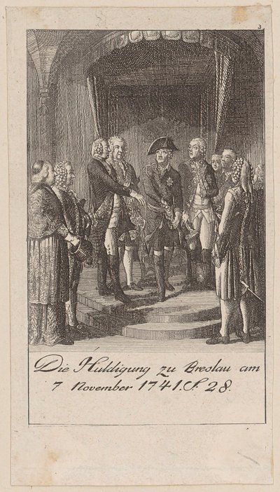 Hyllest i Breslau den 7. november 1741 af Daniel Nikolaus Chodowiecki