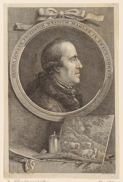 Portræt af pascha Johann Friedrich Weitsch af Daniel Nikolaus Chodowiecki