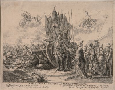 Prins Alexander Mikhaylovich Golitsyn ved belejringen af Khotyn-fæstningen 1769, 1769 af Daniel Nikolaus Chodowiecki