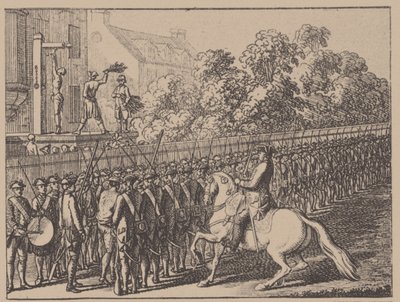 Løber handsken. Illustration fra Elementartwerk af J.B. Basedow, 1774 af Daniel Nikolaus Chodowiecki
