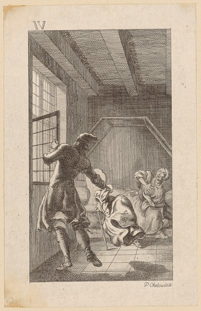 Hans fjerde kone af Daniel Nikolaus Chodowiecki