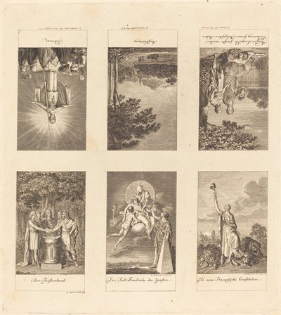 Seks store begivenheder 1780-1790 af Daniel Nikolaus Chodowiecki