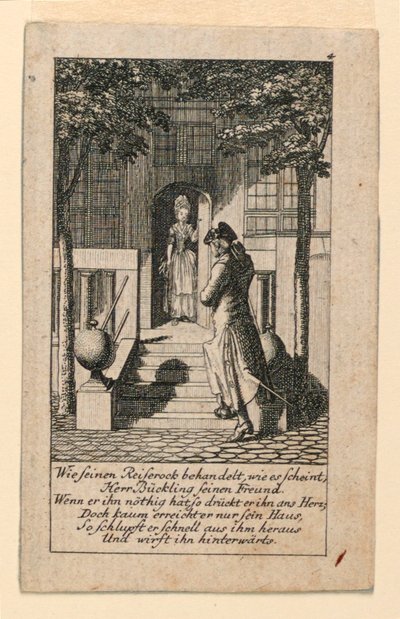 The Hypocritical Friend, Illustration for "Königl: Grosbrit [anian] genealogical calendar for the 1780 year Lauenberg by J.G. Berenberg" af Daniel Nikolaus Chodowiecki