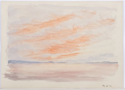 Holy Island, 1895 (blyant og wc på papir) af Daniel Oliver