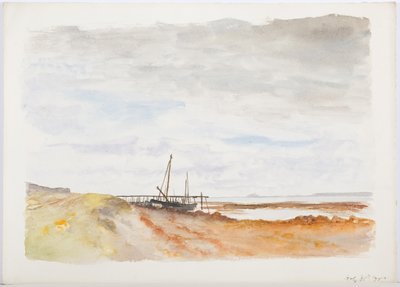 Holy Island, 1895 (blyant og wc på papir) af Daniel Oliver