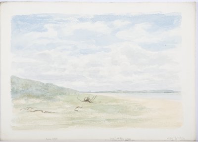 Holy Island, 1899 (blyant og wc på papir) af Daniel Oliver