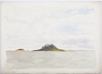 Holy Island Castle, 1893 (blyant og wc på papir) af Daniel Oliver