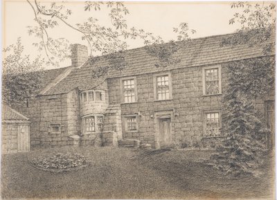 Old House at Corby, Northumberland, ca. 1916 (kul på kort) af Daniel Oliver