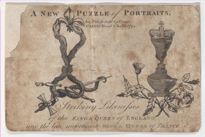 Puslespilsportrætter af konger og dronninger af England og Frankrig, 1794. af Daniel Orme