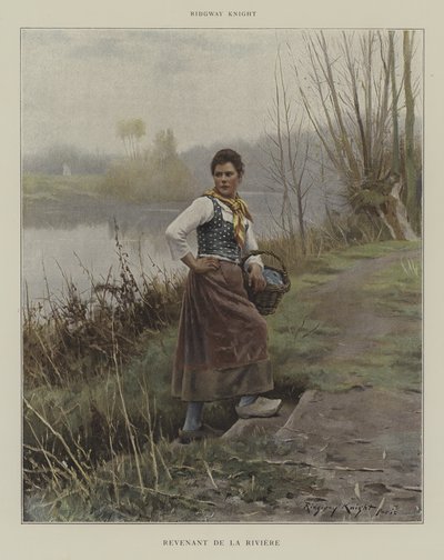 Kommer tilbage fra floden af Daniel Ridgway Knight