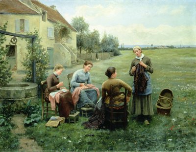 The Sewing Circle (olie på lærred) af Daniel Ridgway Knight