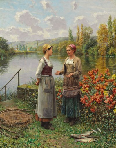 To kvinder i et landskab af Daniel Ridgway Knight