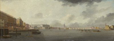 En udsigt over Themsen, der ser mod øst med Adelphi, Somerset House og Saint Paul