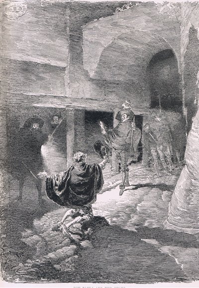 Don Pablo og vagten, fra The Magazine of Art 1893, Cassell and Company af Daniel Urrabieta Vierge