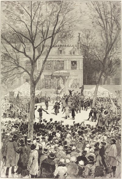 Populær demonstration den 27. februar for at fejre 80-året for Victor Hugo, 1881. af Daniel Urrabieta Vierge