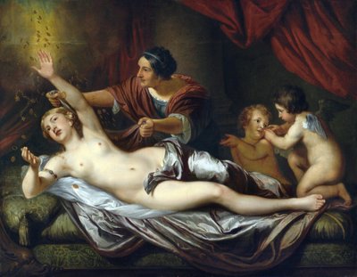 Danae par Mytens (Mijtens), Daniel, den yngre (1644-1688). Olie på lærred, størrelse: 143x183,5, anden halvdel af det 17. århundrede, privat samling af Daniel the Younger Mytens or Mijtens