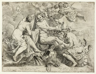Æneas guddommeliggørelse af nymfer og amoriner af Daniel van den Dyck