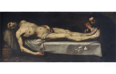 Dead Christ and Saint Dominic de Guzman, 1623 af Daniele Crespi