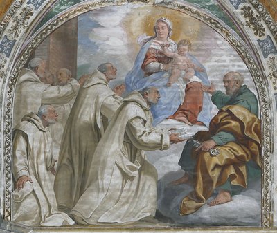 Madonna og barn godkender karteuserordenen af Daniele Crespi
