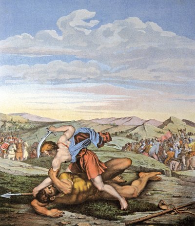 David og Goliat af Daniele da Volterra (1509-66) (after)