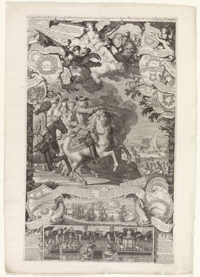 Allieredes sejr over franskmændene og spanierne, 1702 Erobringer af hendes høje allierede vandt mod Vranckrijck og Spanien i år 1702 / Conquestes des hauts Alliez remportée sur la France et L