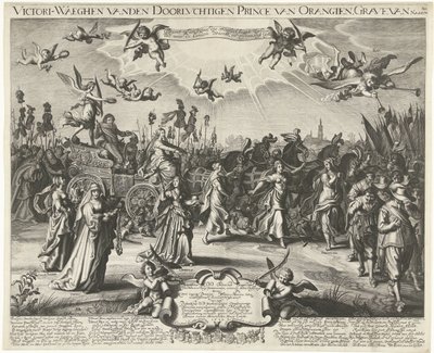 Allegorisk triumfindtog af Frederick Henry, 1629 Victori-Waeghen vanden Serene Airways Prince of Orangien, Grave of Nassou etc. (titel på objektet) af Daniël van den Bremden