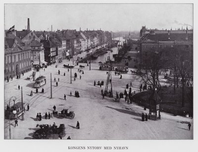 Kjobenhavn / Copenhagen: Kongens Nytorv Med Nyhavn (b/w photo) af Danish Photographer