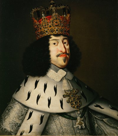 Kong Frederik III af Danmark og Norge i kroningsdragt ... (maleri på lærred) af Danish School