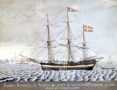 Slership "" Konigin of Asian"" 1803. Søfartsmuseet i Helsingør, Danmark af Danish School