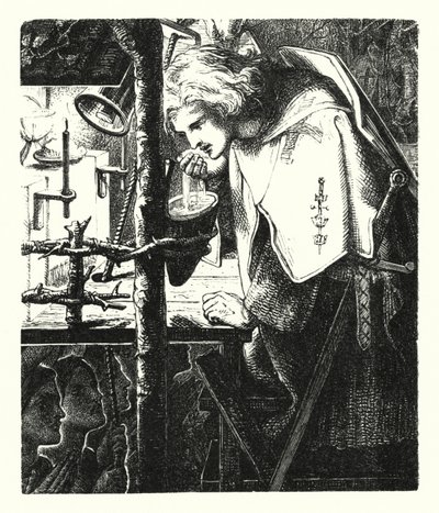 Sir Galahad (gravering) af Dante Gabriel (after) Rossetti