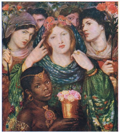 Den elskede, illustration fra My Magazine (Arthur Mee), ca. 1920-30 (farvelitografi) af Dante Gabriel (after) Rossetti