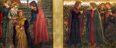 Dante hilser på Beatrice af Dante Gabriel Charles Rossetti